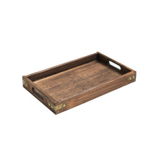 Load image into Gallery viewer, Retro Hotel Dessert Rectangular Dinner Home Storage Solid Wood Snack Suppliers Tea Food Tableware Serving Tray Kitchen Tool