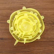 Load image into Gallery viewer, 6pcs/set Food Fresh Keeping Silicone Lids Durable Reusable Food Save Cover Heat Resisting Fits All Sizes and Shapes of Container