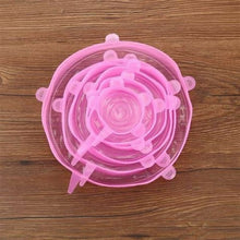 Load image into Gallery viewer, 6pcs/set Food Fresh Keeping Silicone Lids Durable Reusable Food Save Cover Heat Resisting Fits All Sizes and Shapes of Container